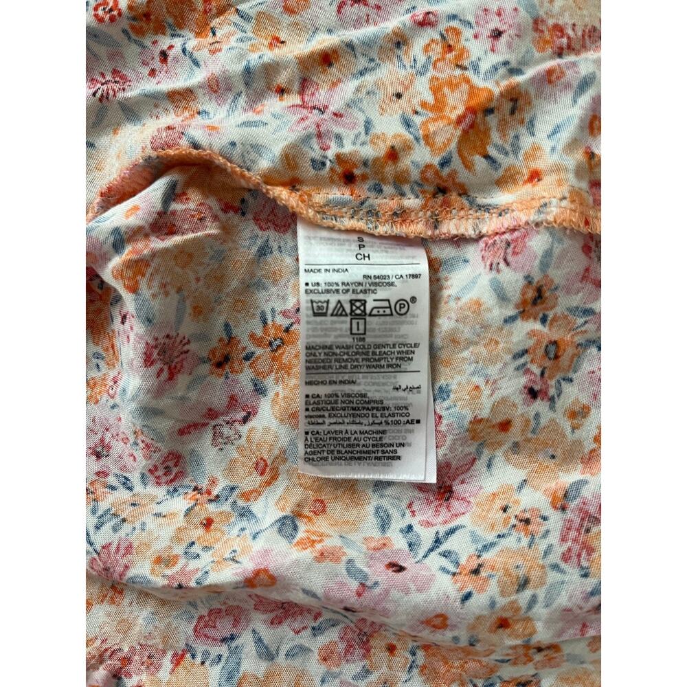 Old navy pink orange floral cami midi dress Sz. S cottage fairy NWT - Picture 8 of 8